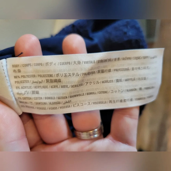 Abercrombie & Fitch Navy Blue Textured Dress - Picture 4 of 5